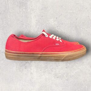 Vans Off The Wall Red Canvas White Eyelets Gum Sole Original Sneakers Men's 11.5